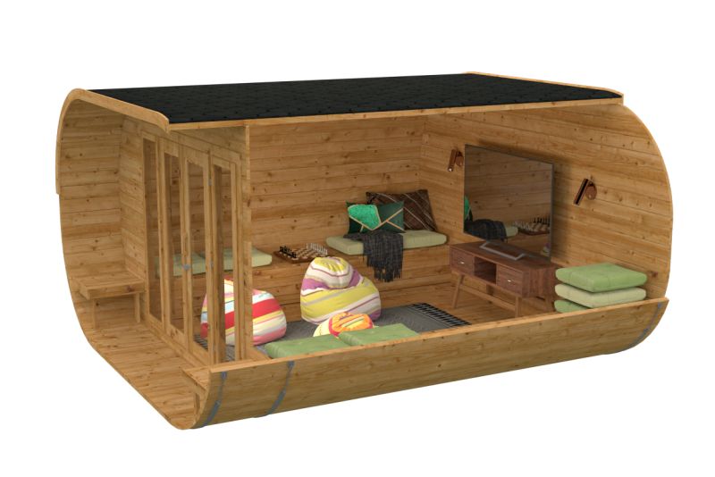 Camping Oval 400cm - Thermowood bouwpakket