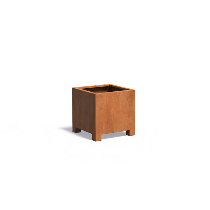 Buitenpotten Carrez met poten - Cortenstaal - vierkant