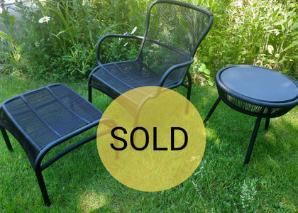 Set Loop lounge Chair / Loop footrest / Loop side table Black