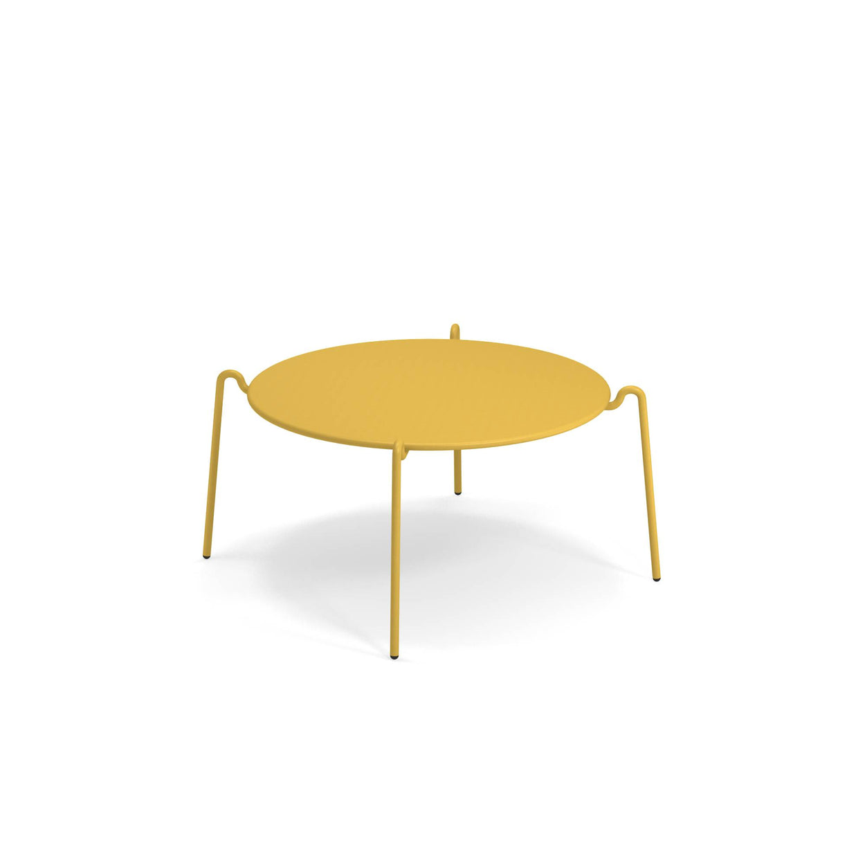 Set Rio R50 Lounge stoelen / 2 stuks + Rio R50 Coffee tafel Ø 80cm - Curry yellow
