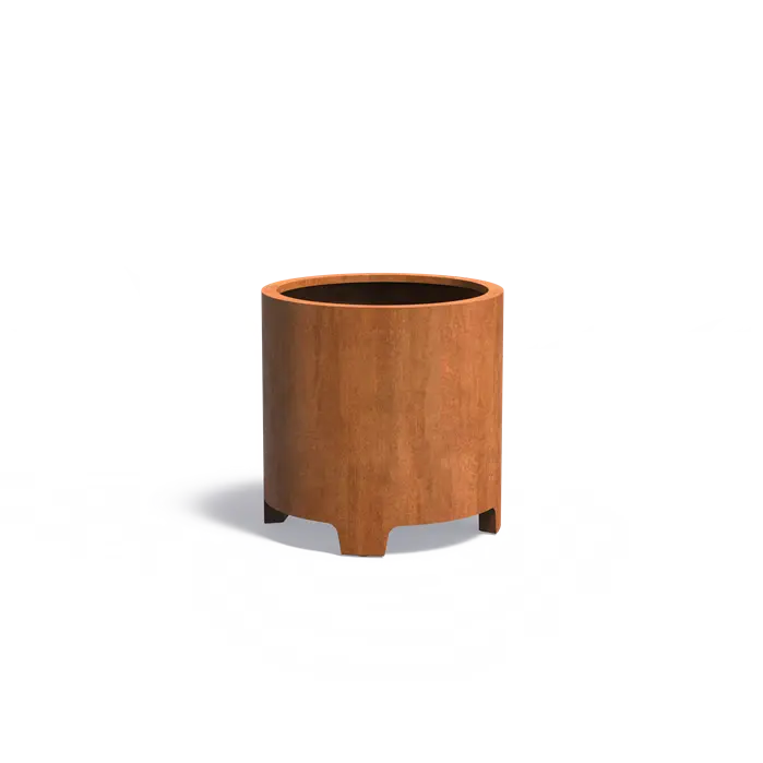 Buitenpot Circum met poten - Cortenstaal