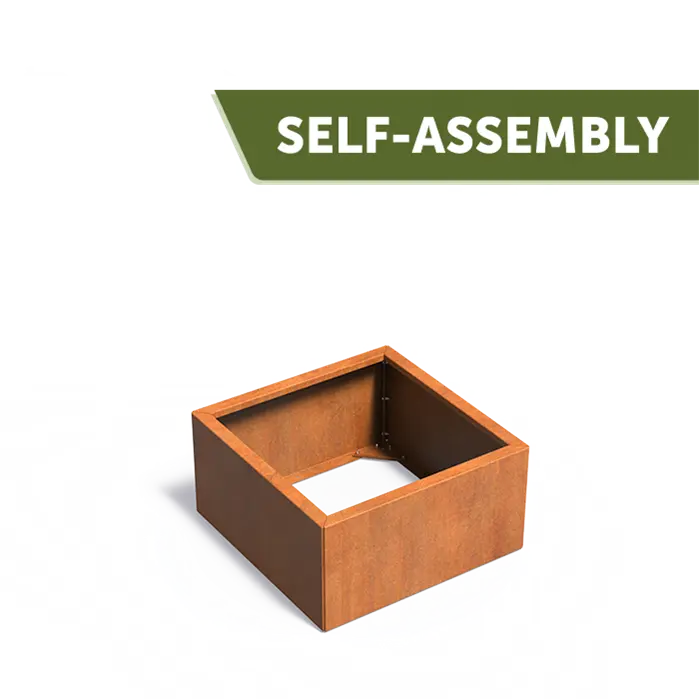 Buitenpotten Carrez Connect zonder bodem - Cortenstaal - vierkant