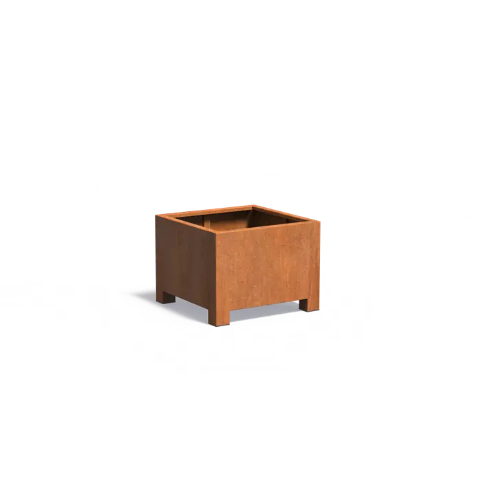 Buitenpotten Carrez met poten - Cortenstaal - vierkant