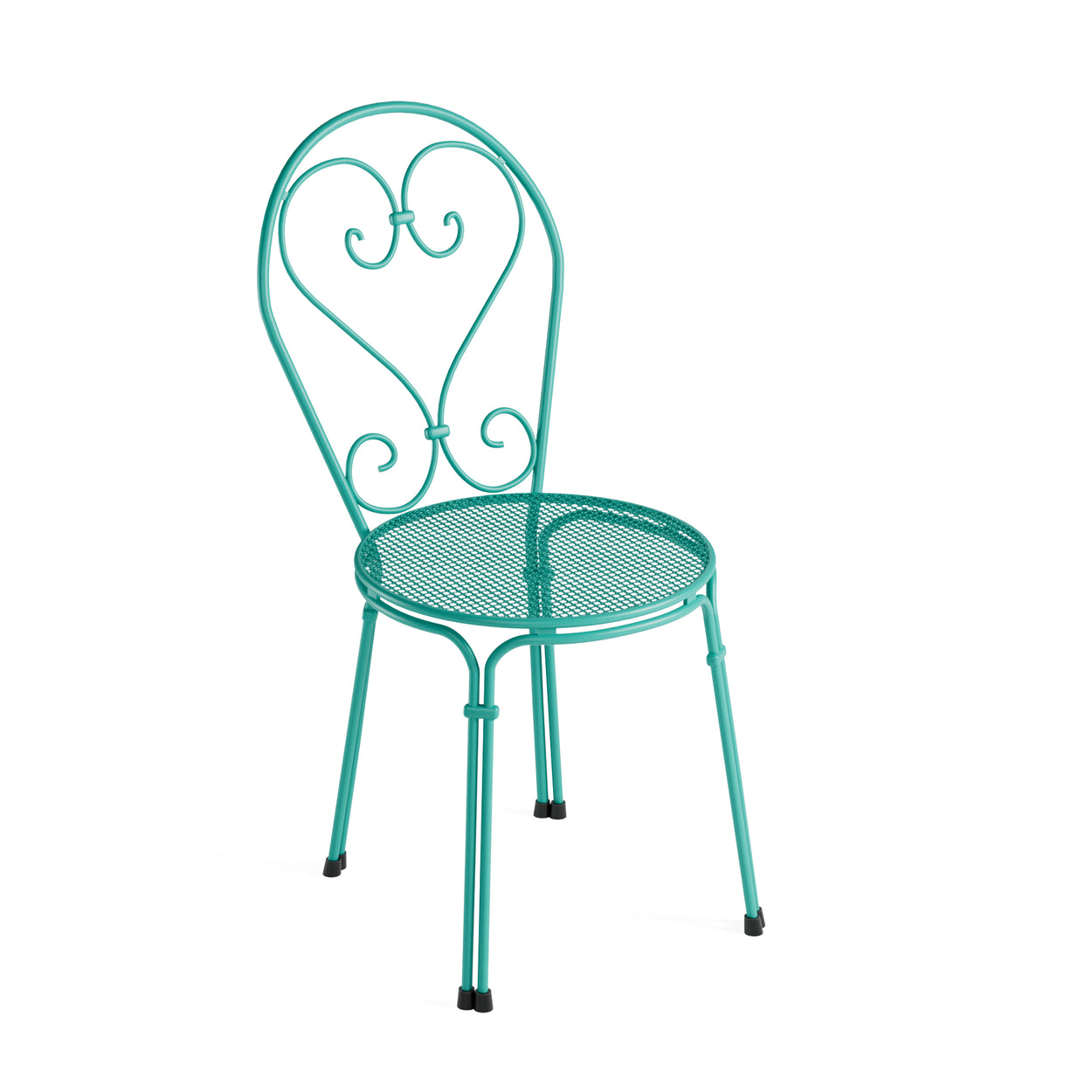 Set Pigalle ronde tafel Ø60 en Pigalle Chair x4 - Ocean Green