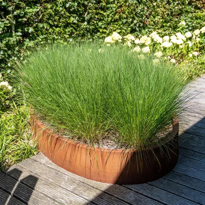 Buitenpot Ellipse met bodem - Cortenstaal