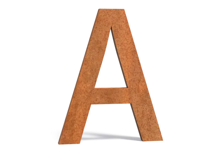 Huisnummers en letters brievenbussen - Cortenstaal