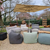Amalfi 250 x 250 cm - Latte / Linen + cover + parasolvoet