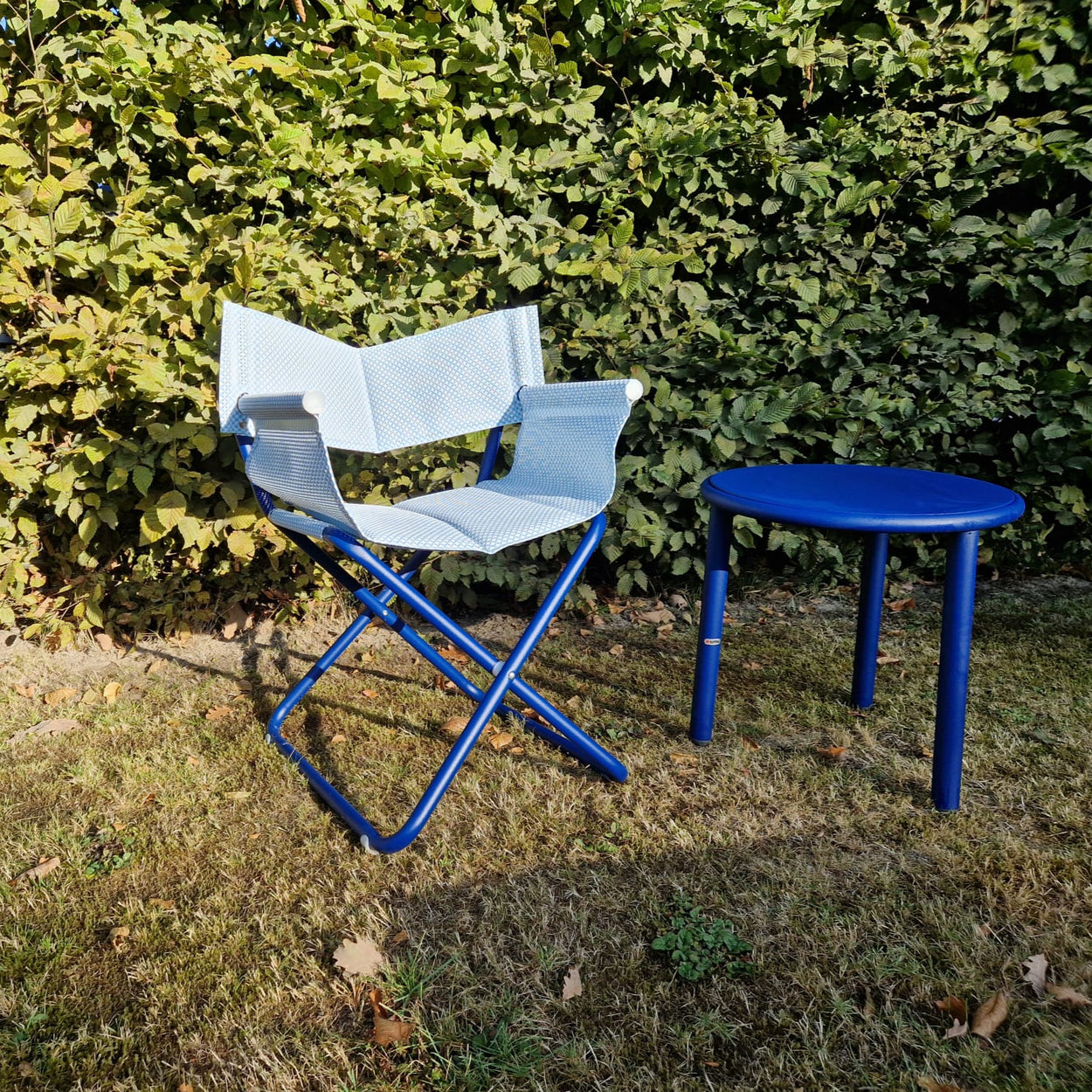 Set Snooze Director's chair + Yard coffee table - Sapphire blue