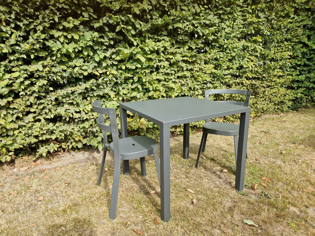 Set Nova tafel 80x80 + Thor chair x2 - Antique iron