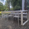 Set Str'8 Table 240cm + Str'8 Three bench + 4x Lyze chair aluminium / 4x kussen Lyze