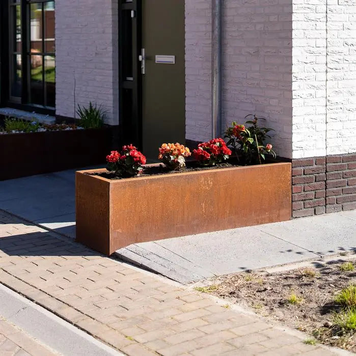 Buitenpotten Carrez Connect zonder bodem - Cortenstaal - vierkant