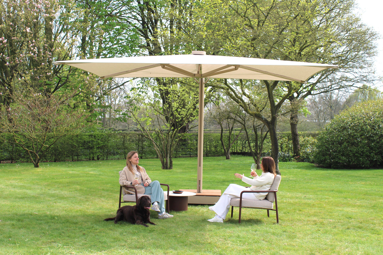 Aurelis - by Monica Armani - zwevende parasol RECTANGLE 4,25x3 m - STRAIGHT 90°