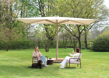 Aurelis - by Monica Armani - zwevende parasol SQUARE 3x3 m - STRAIGHT 90°