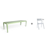 Bended table 270 inclusief 8 Flip-up chairs - 9 combinaties