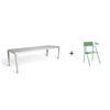 Bended table 270 inclusief 8 Flip-up chairs - 9 combinaties