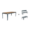 Bended table Wood 220 inclusief benches - 3 combinaties