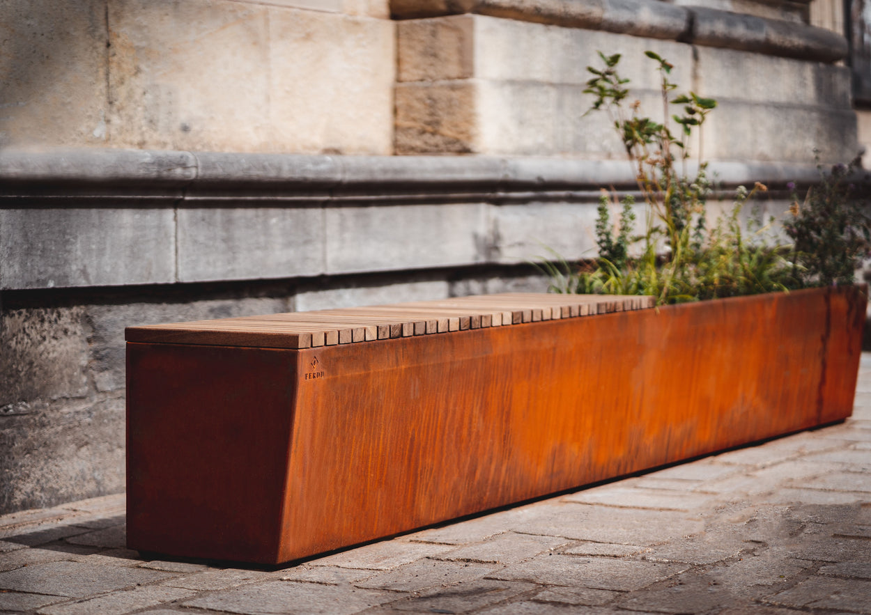 Benta zit- en plantenbak - Cortenstaal