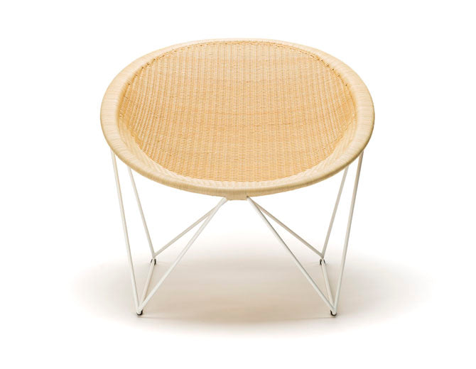 C317 loungechair outdoor - White/ wheat