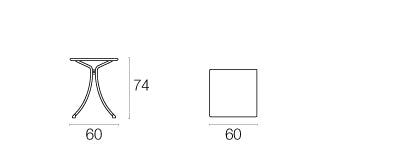 Combo tafel vierkant - 3 sizes - vol blad