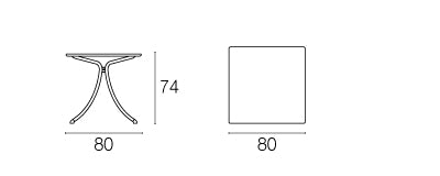 Combo tafel vierkant - 3 sizes - vol blad
