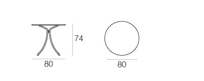Combo tafel rond - 3 sizes - vol blad