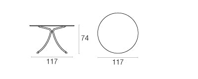Combo tafel rond - 3 sizes - vol blad