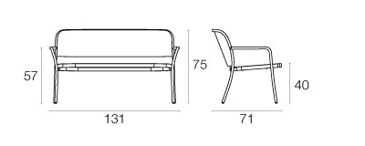 Café 2-seater sofa