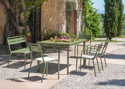 Set Star tafel 160x90 + Star chair x4 - Militairy green inclusief kussens
