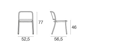 Set Grace tafel Aluminium 80x80 + 2x Café chair