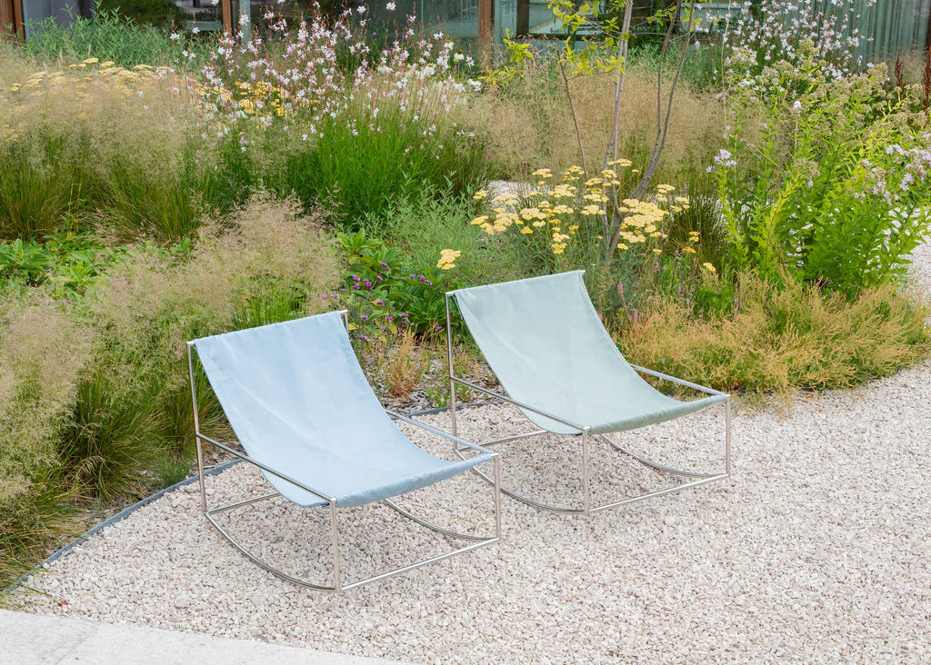 Rocking chair stainless steel - by Muller Van Severen