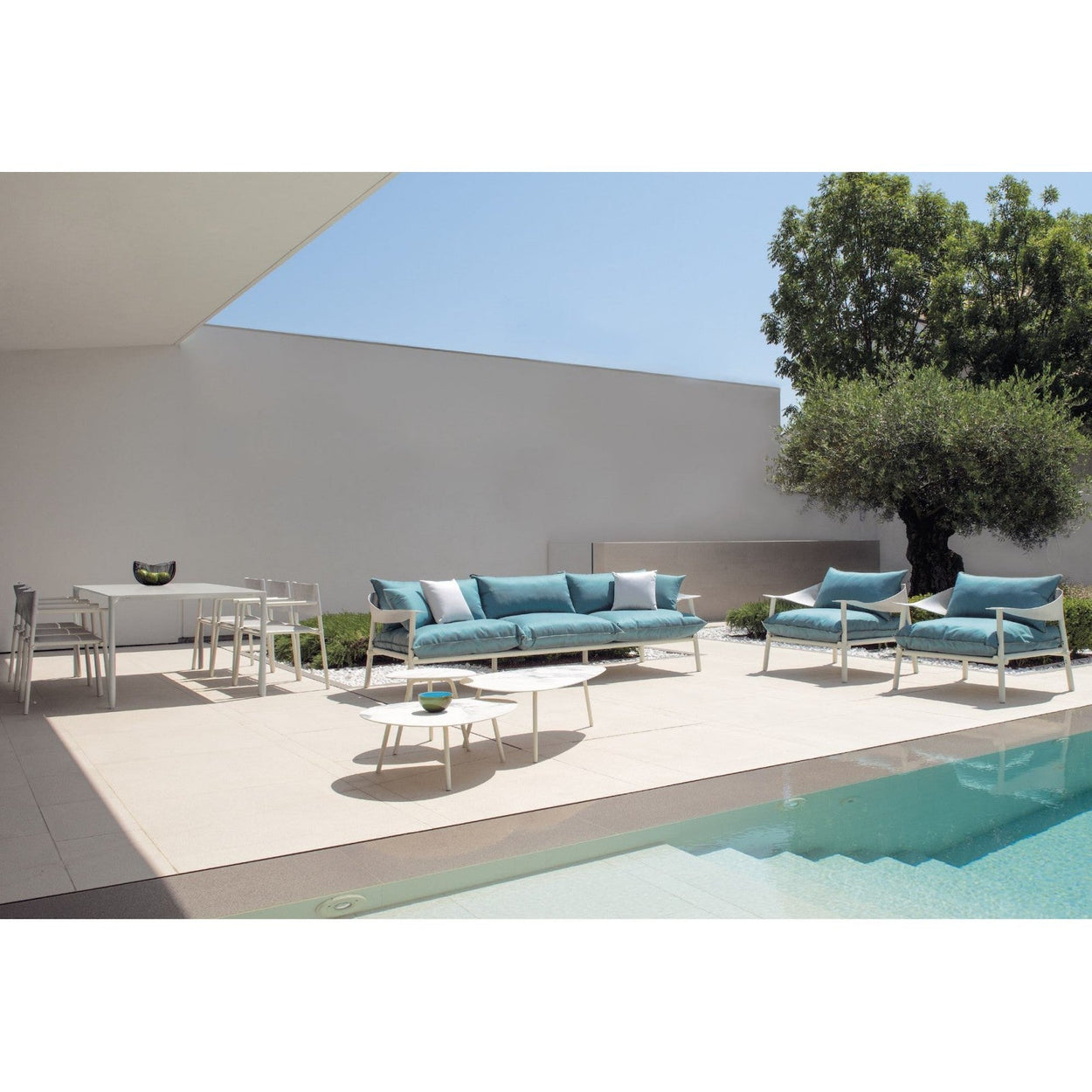 Terramare table - Stoneware top - Aluminium