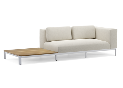 Mauroo - Long sofa with table en arm - White