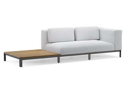 Mauroo - Long sofa with table en arm - Charcoal