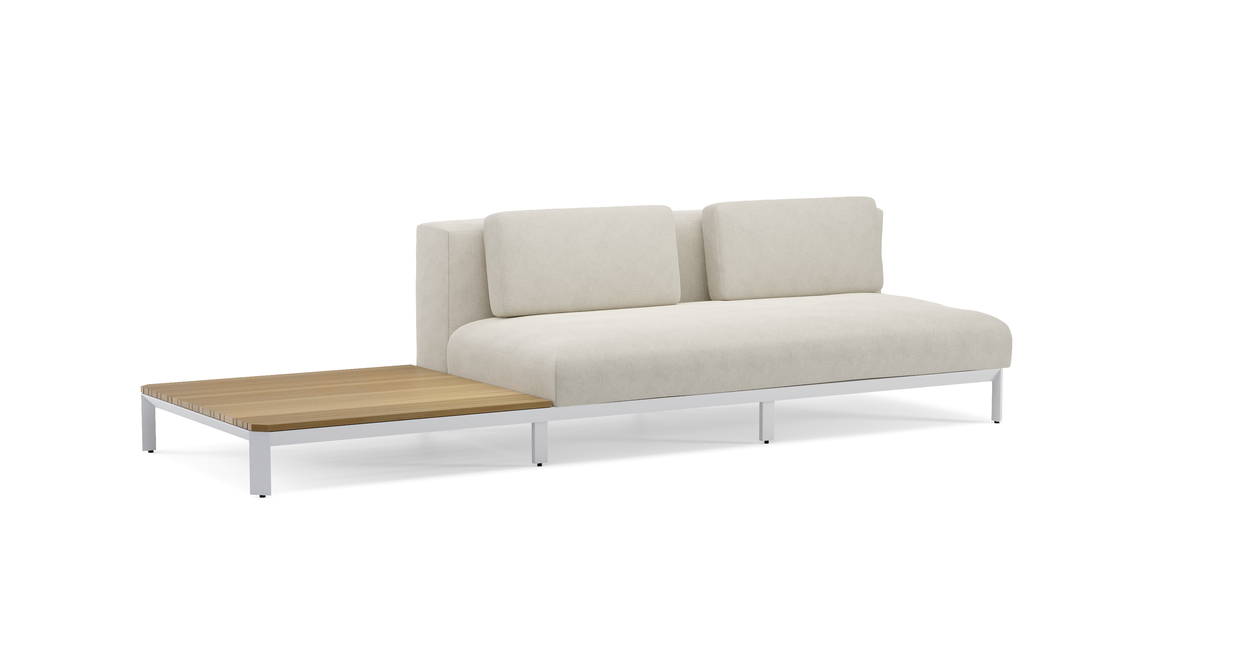 Mauroo - Long sofa with table - White