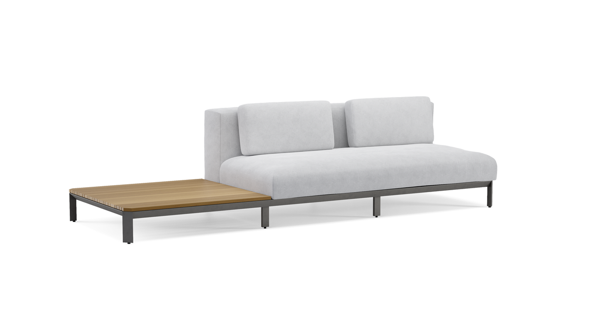 Mauroo - Long sofa with table - White