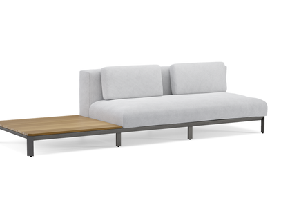 Mauroo - Long sofa with table - Charcoal
