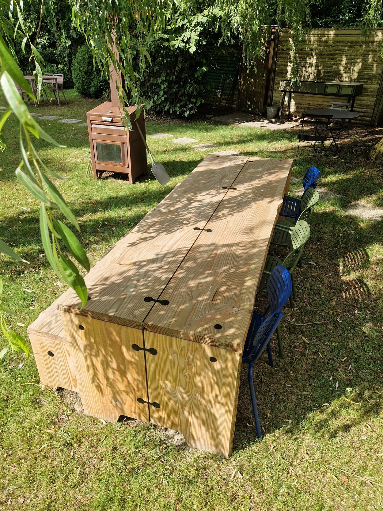 Set Forestry Table + Forestry Bench + Mom Armchair 2x + Mom chair 2x