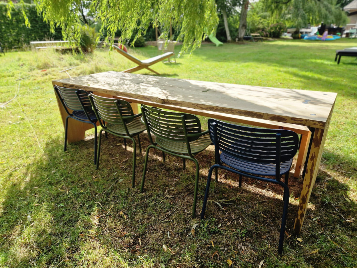 Set Forestry Table + Forestry Bench + Mom Armchair 2x + Mom chair 2x