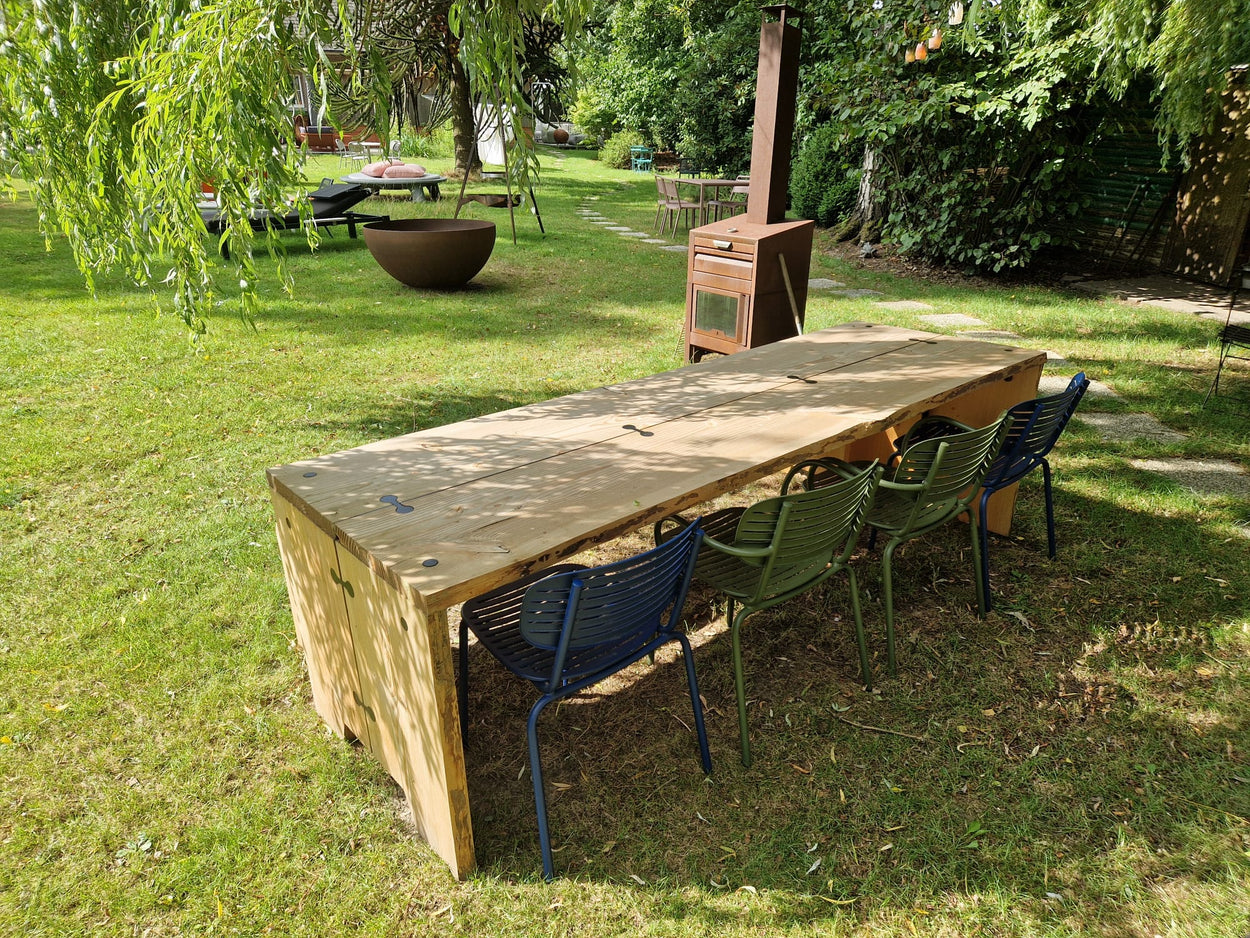 Set Forestry Table + Forestry Bench + Mom Armchair 2x + Mom chair 2x