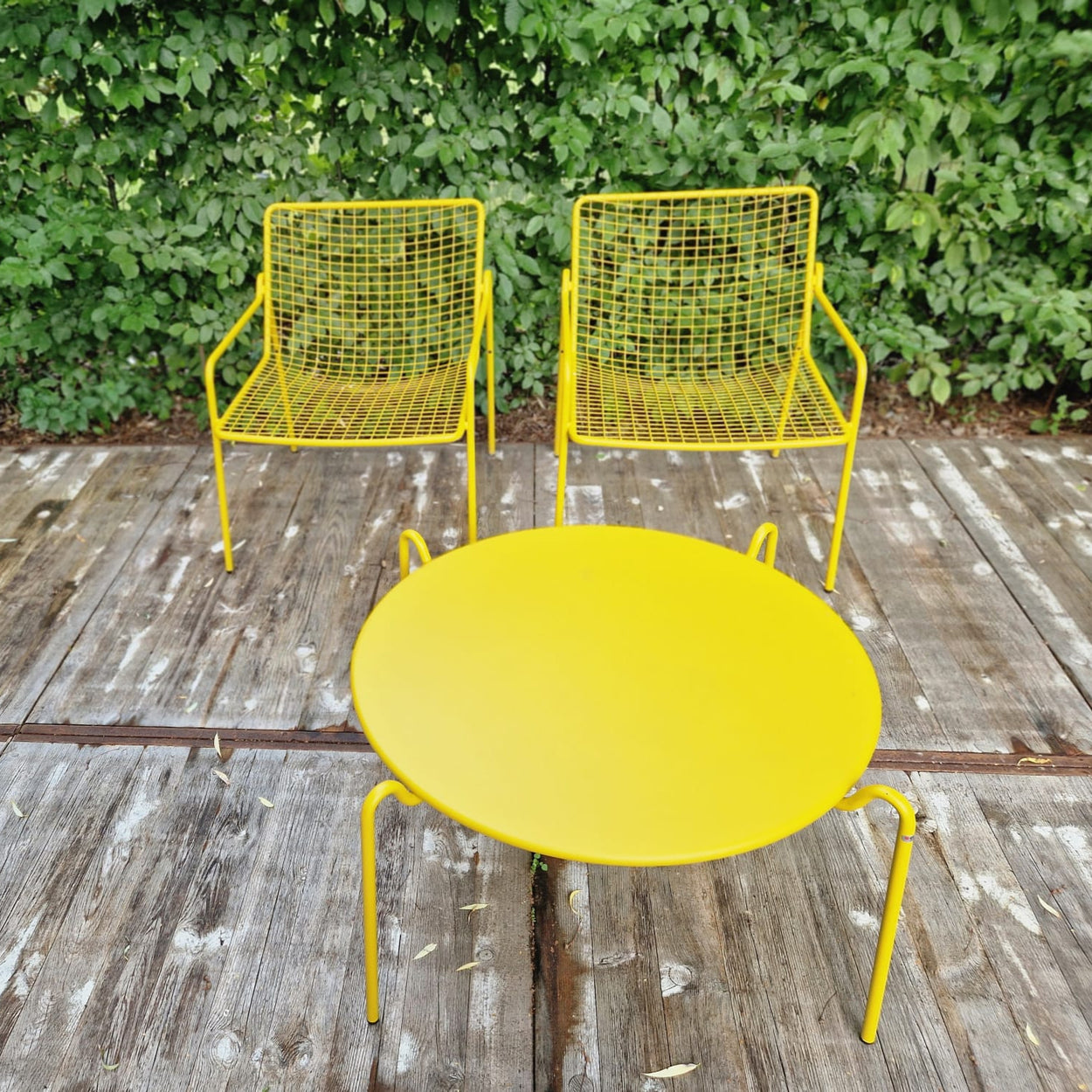 Set Rio R50 Lounge stoelen / 2 stuks + Rio R50 Coffee tafel Ø 80cm - Curry yellow