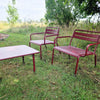 Set Star Lounge stoelen x2 + Darwin Coffee tafel 70x70 - Intense Red