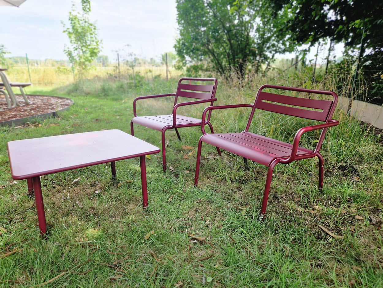 Set Star Lounge stoelen x2 + Darwin Coffee tafel 70x70 - Intense Red