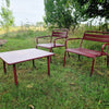 Set Star Lounge stoelen x2 + Darwin Coffee tafel 70x70 - Intense Red