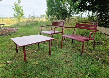 Set Star Lounge stoelen x2 + Darwin Coffee tafel 70x70 - Intense Red