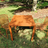Set Nova tafel 80x80 + Riviera Armchair x2 - Maple red