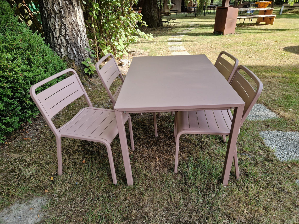 Set Urban Aluminium tafel 120x80 + 4x Urban chair - Magnolia pink