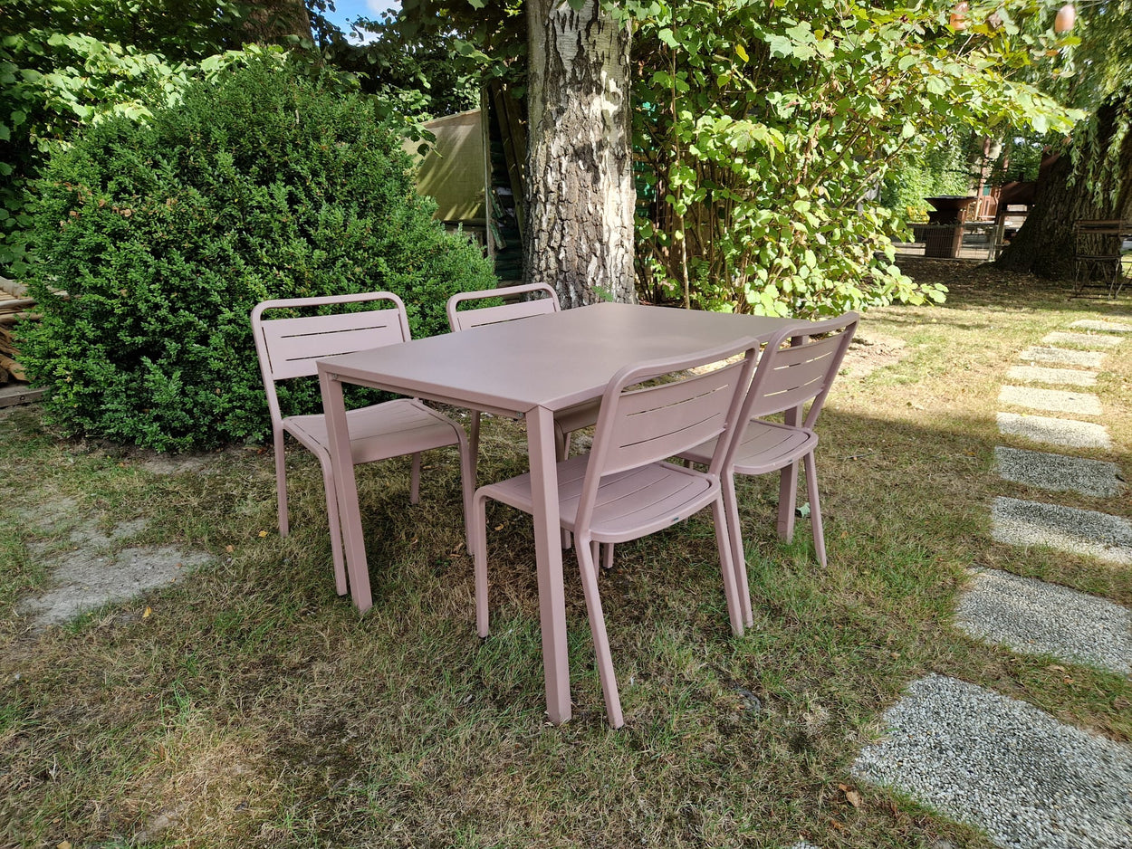 Set Urban Aluminium tafel 120x80 + 4x Urban chair - Magnolia pink