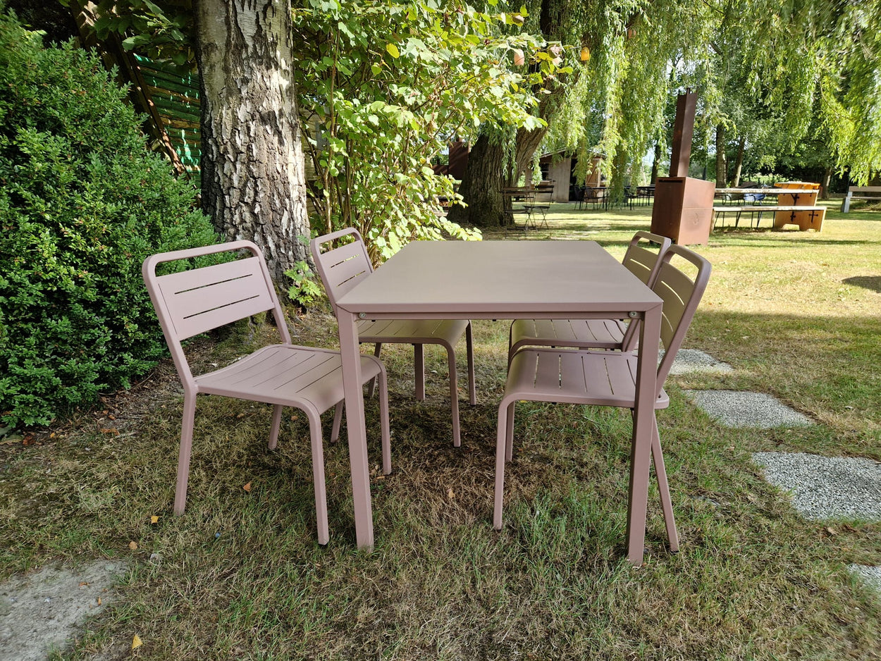 Set Urban Aluminium tafel 120x80 + 4x Urban chair - Magnolia pink