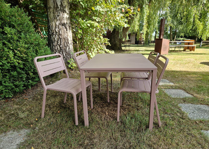 Set Urban Aluminium tafel 120x80 + 4x Urban chair - Magnolia pink