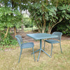 Set Grace tafel Aluminium 80x80 + 2x Café chair